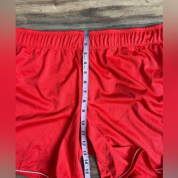 4/$25 Reebok relaxed mesh basketball shorts poppy red size large activewear - Picture 6 of 7